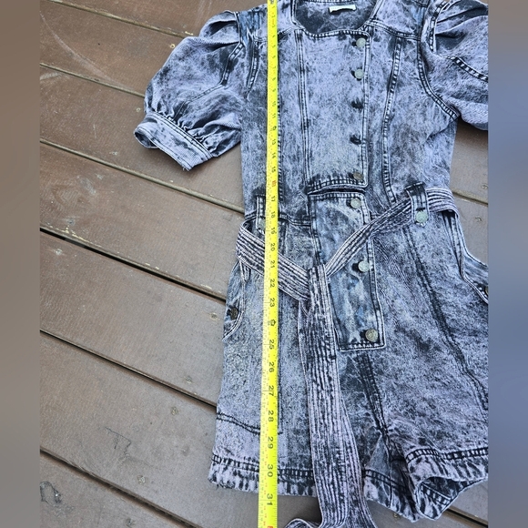 Ulla Johnson Romper Black and Pink Denim - Picture 6 of 12